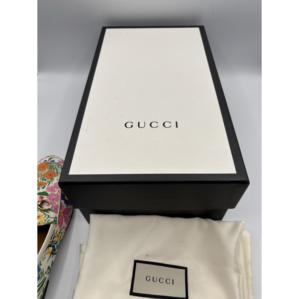Gucci x Ken Scott Jordaan Floral Print Loafers Gold Horse-bit Accents Sz EU 38 - Picture 13 of 13